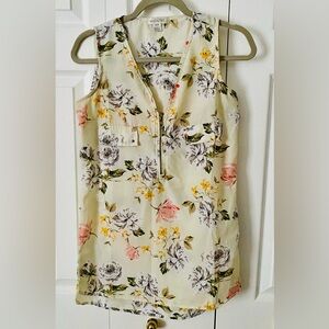 Yellow floral top for women size small